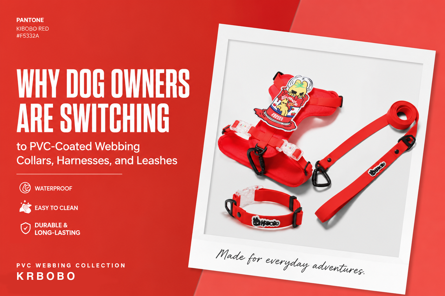 Why Dog Owners Are Switching to PVC-Coated Webbing Collars, Harnesses, and Leashes – KIBOBO waterproof dog gear collection.
