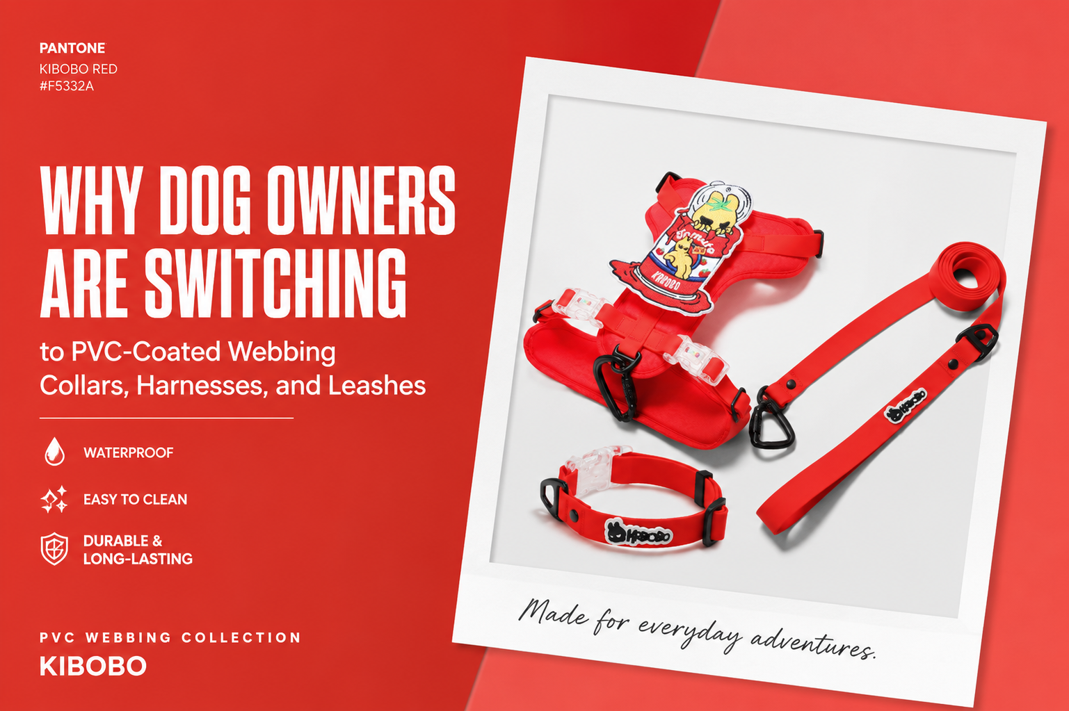 Why Dog Owners Are Switching to PVC-Coated Webbing Collars, Harnesses, and Leashes – KIBOBO waterproof dog gear collection.